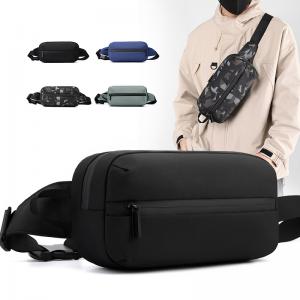 New casual chest bag men's chest bag trend splicing crossbody bag shoulder bag shoulder strap fashion sports satchel waist bag