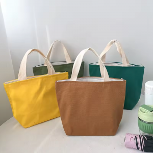 Multicolored Portable women men kids adults school office work Picnic Camping Beach Canvas handbag Lunch bag